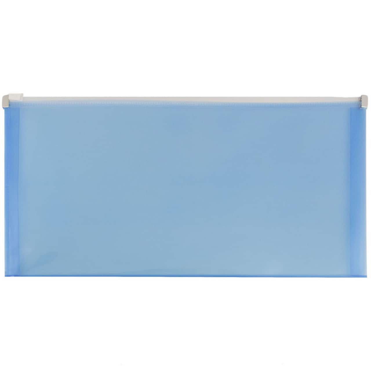 JAM Paper 5'' x 10'' Clear Plastic Pencil Pouch with Zip Closure, 12ct.